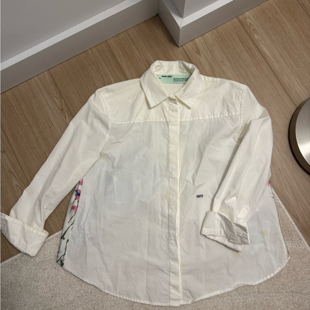 Off-White Cream Shirt with Classic Collar